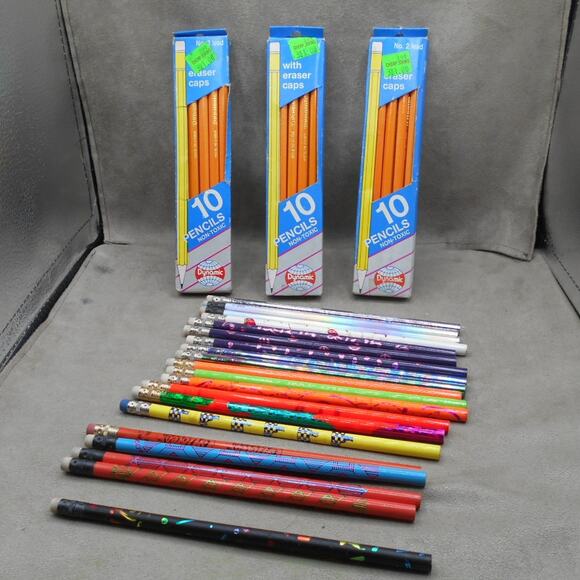 Vintage Unsharpened Pencil Lot: Dynamic No 2. Moonbeams, Orioles, Hearts - Picture 2 of 10